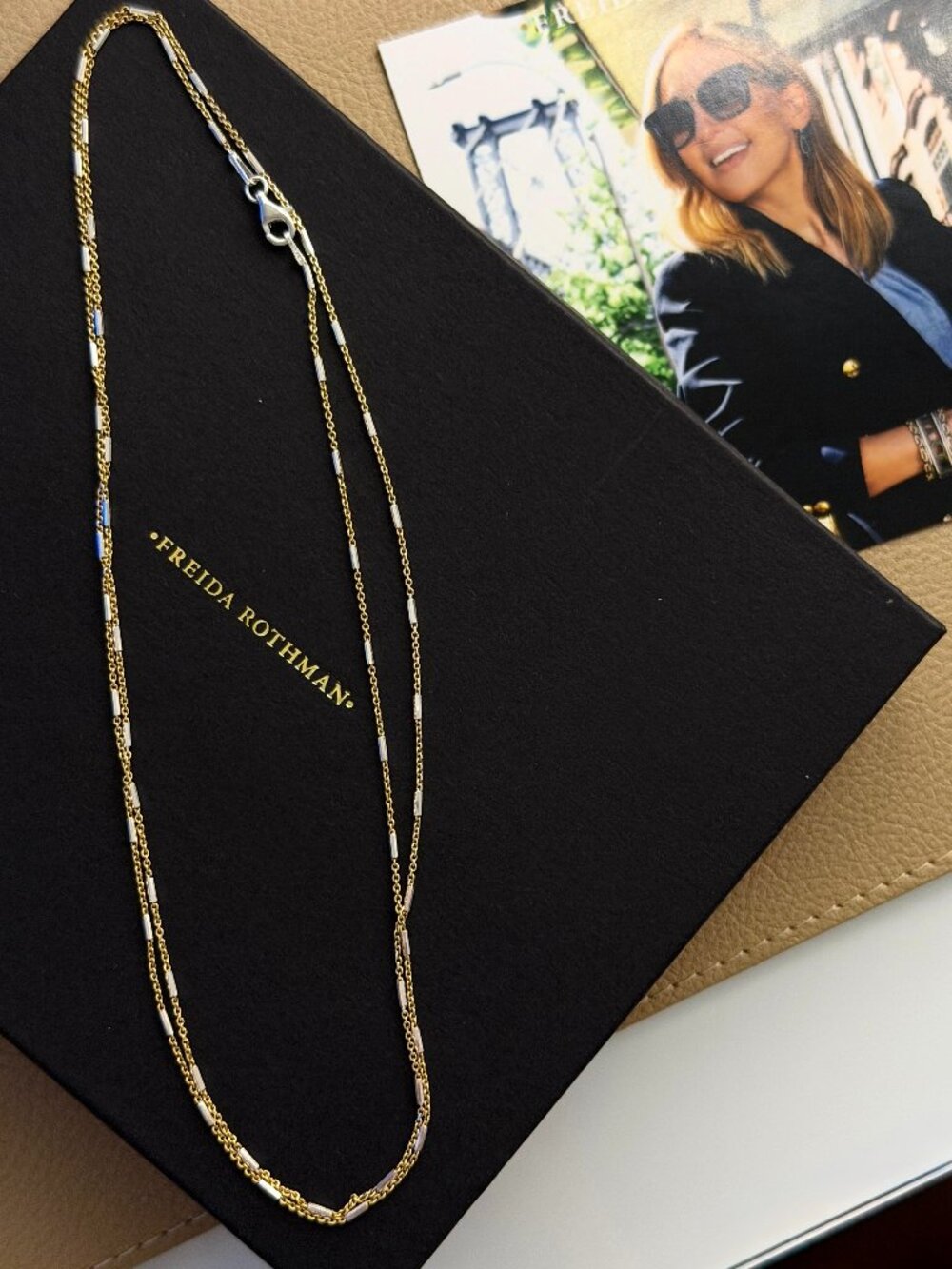 FREIDA ROTHMAN Vault - Two-toned Silver and Gold Chain Necklace Sterling Silver